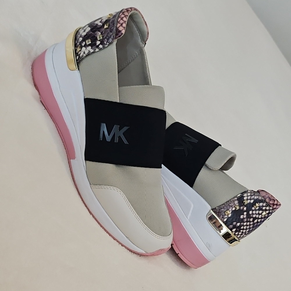Michael Kors Women's Sneakers - Pink, Cream, and Black